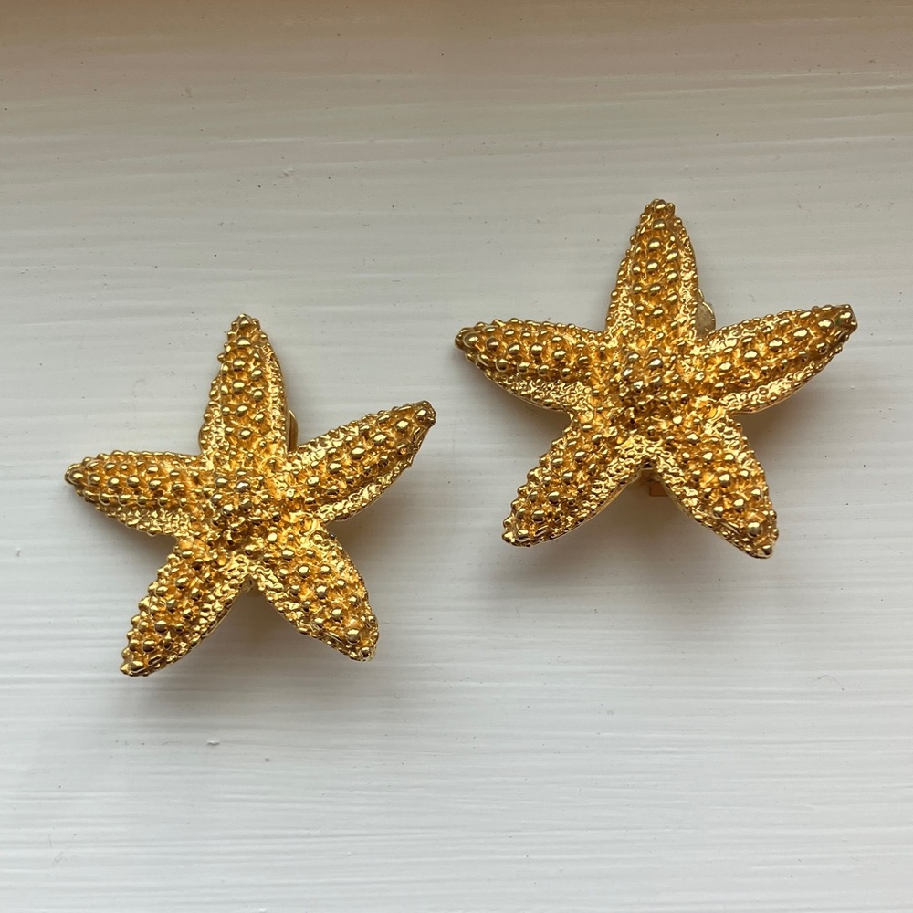 Gold Starfish Earrings